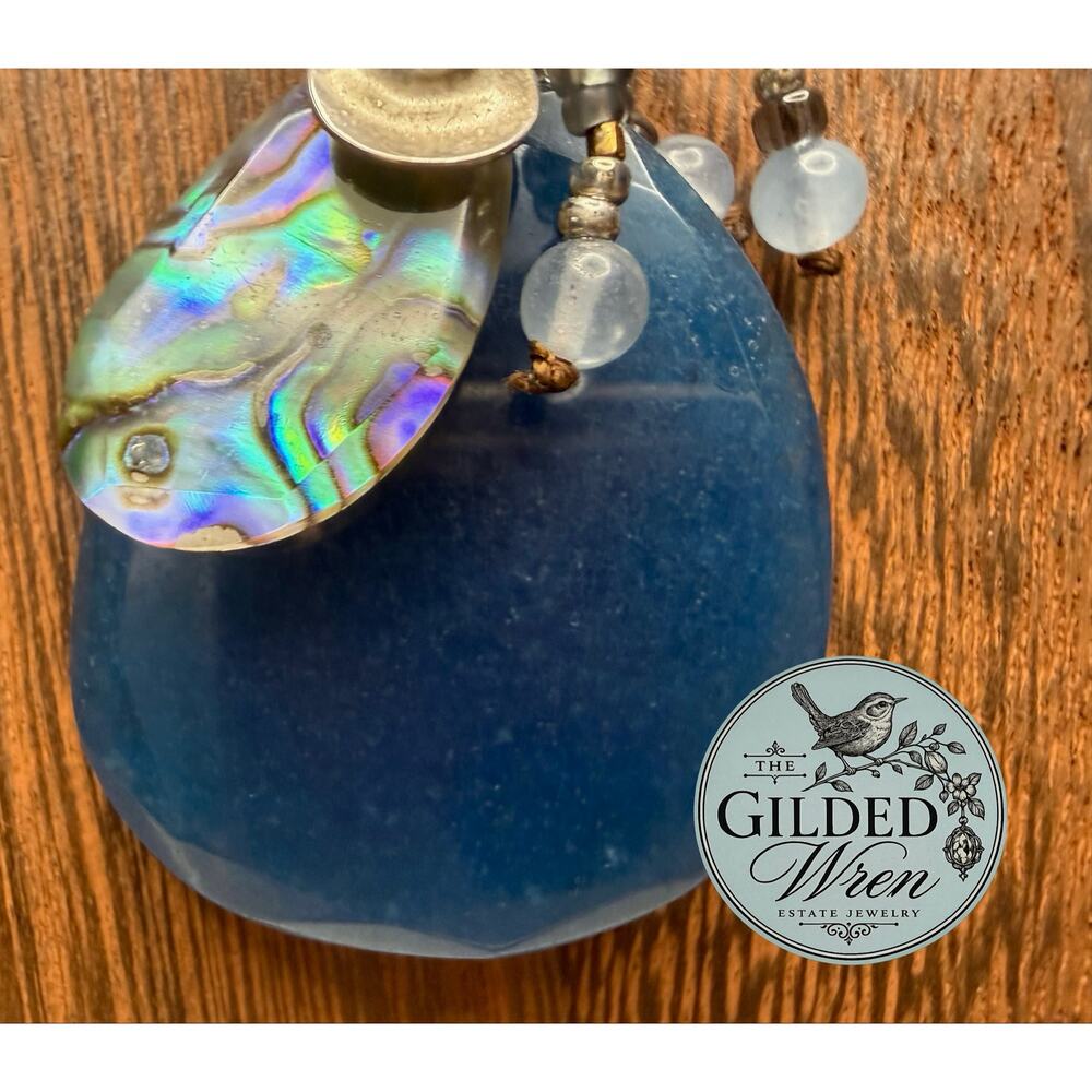 Silpada N2227 Indigo Mood Blue Quartzite Sterling Silver Shell Necklace 22" - Picture 4 of 8